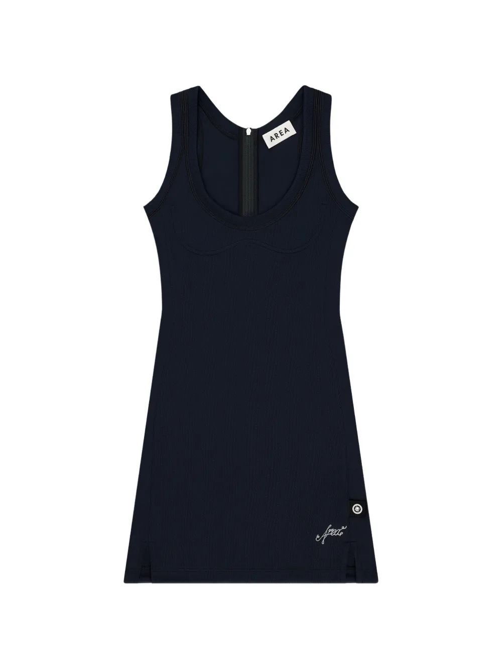 AREA logo-embroidered mini dress - Nero