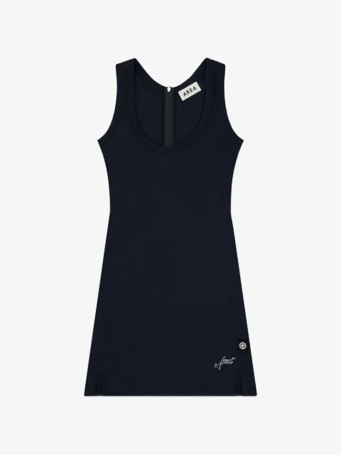 AREA logo-embroidered mini dress