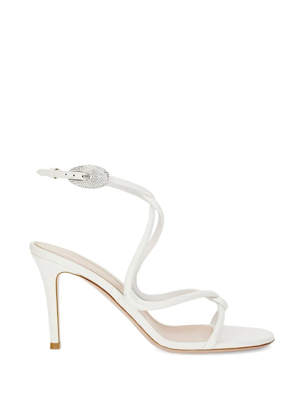 Gianvito Rossi Jungle Mamba crystal-embellished leather sandals - White
