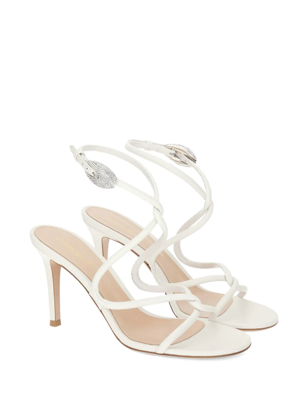 Gianvito Rossi Jungle Mamba leren sandalen verfraaid met kristallen Wit