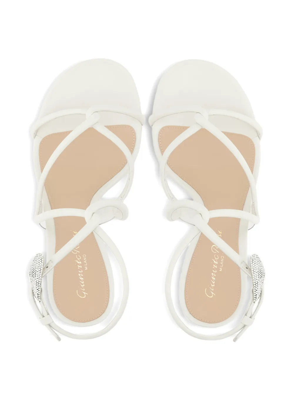 Gianvito Rossi Jungle Mamba leren sandalen verfraaid met kristallen Wit