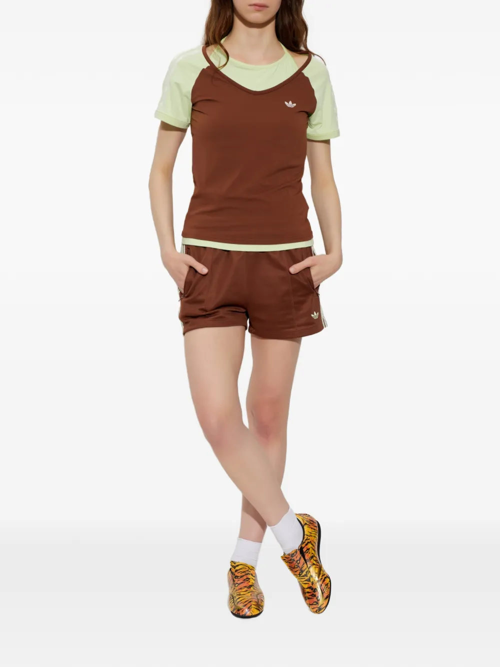 adidas Summer Glow layered-effect T-shirt Bruin