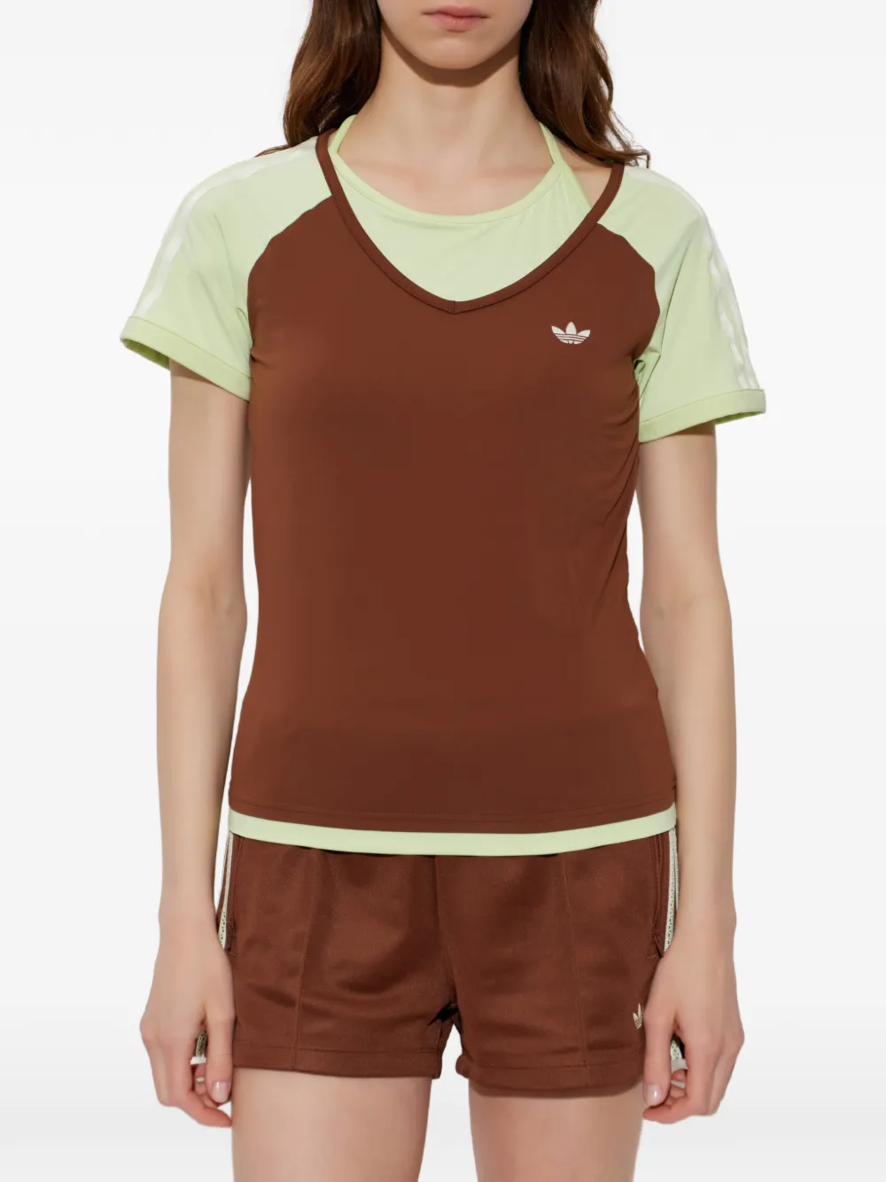 adidas Summer Glow layered-effect T-shirt Bruin