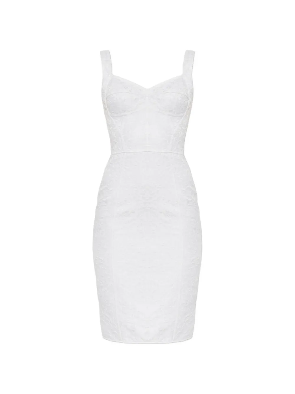 Dolce & Gabbana brocade-effect sleeveless mini dress - White