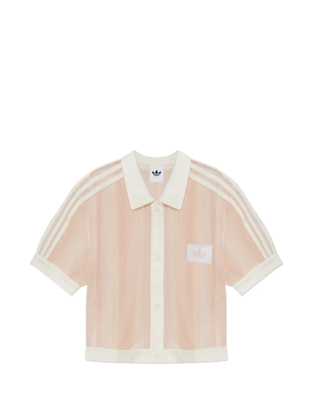 adidas mesh stripe-detail shirt - Rosa