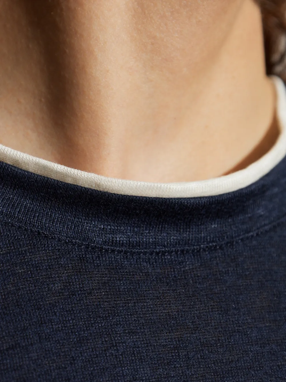 Eleventy Gelaagd linnen T-shirt Blauw