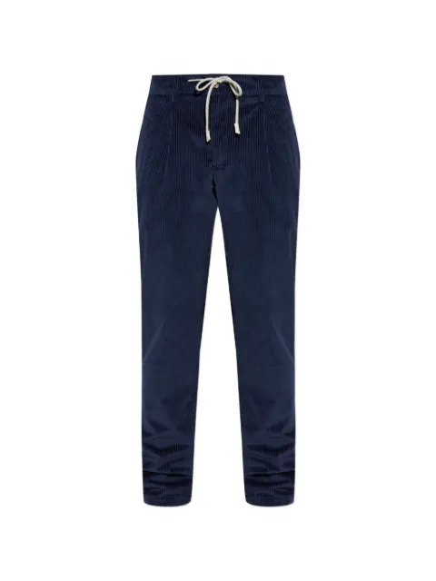 Eleventy pleated corduroy trousers