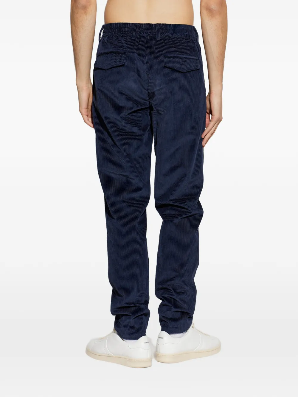 Eleventy Ribfluwelen plooibroek Blauw