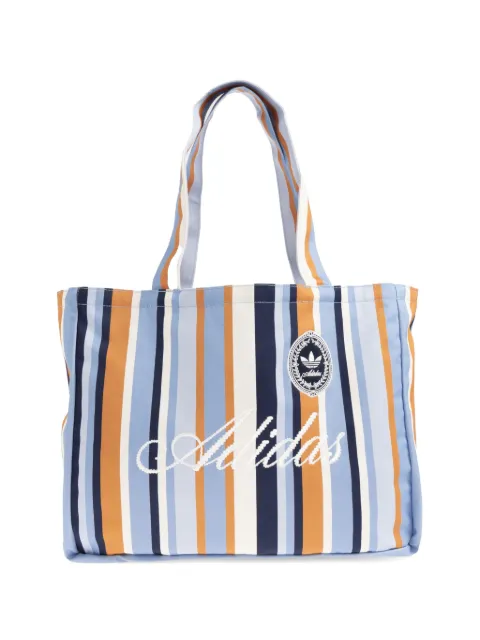adidas striped logo-embroidered tote bag