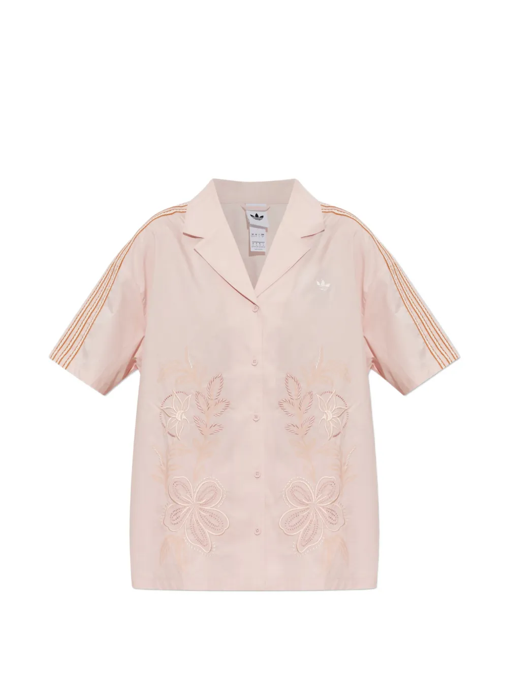adidas floral-embroidered short-sleeved shirt - Rosa