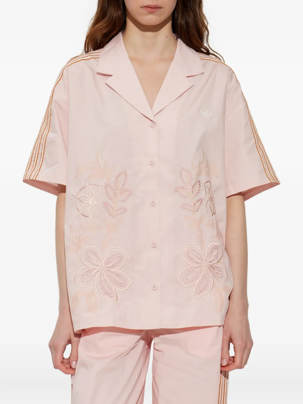 adidas Blouse met geborduurde bloemen Roze