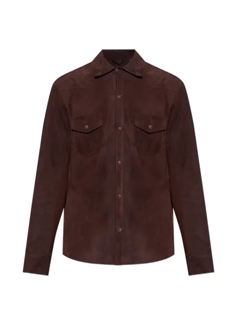 Eleventy suede western-style shirt
