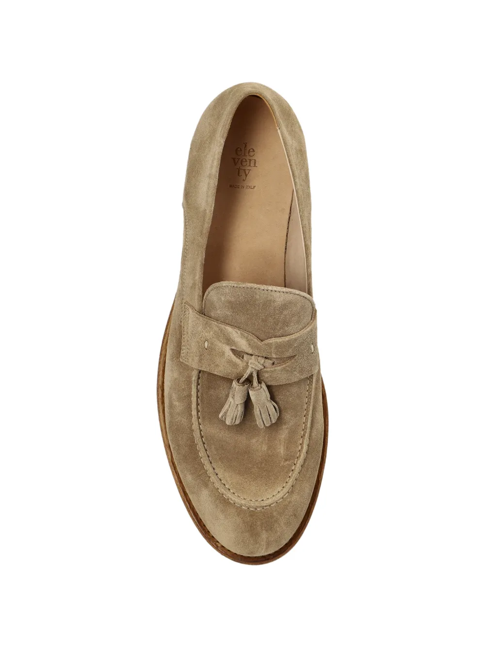 Eleventy tassel-detail suede loafers Beige