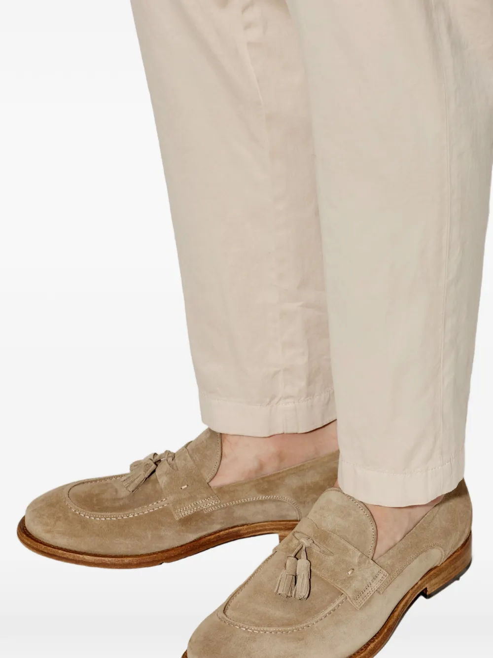 Eleventy tassel-detail suede loafers Beige