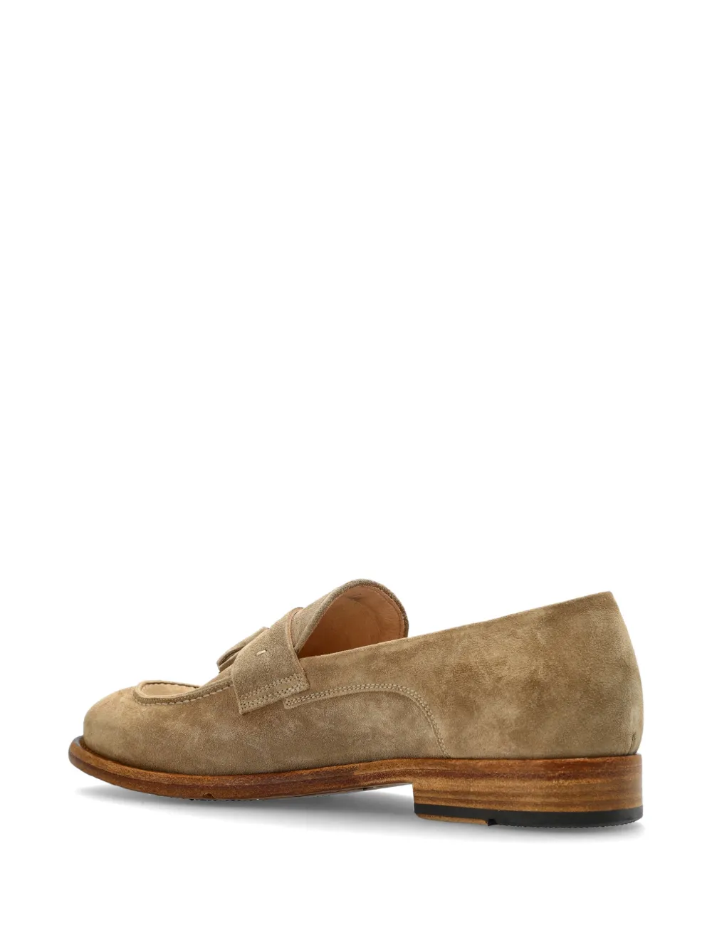 Eleventy tassel-detail suede loafers Beige