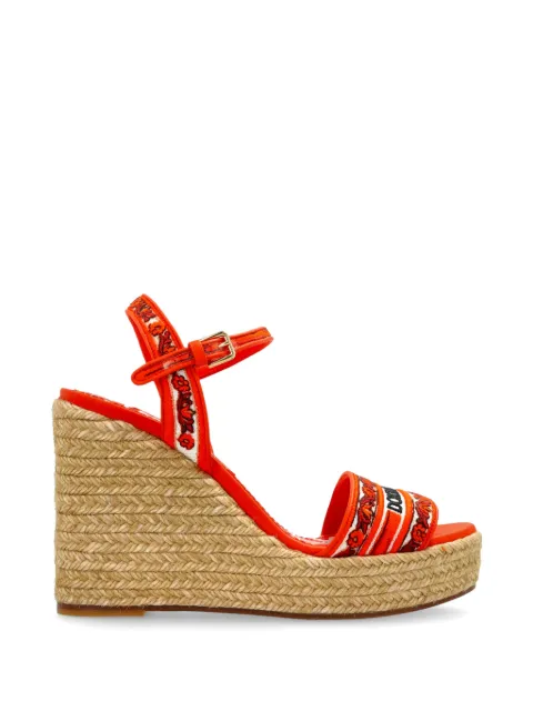 Dolce & Gabbana — logo-embroidered wedge sandals