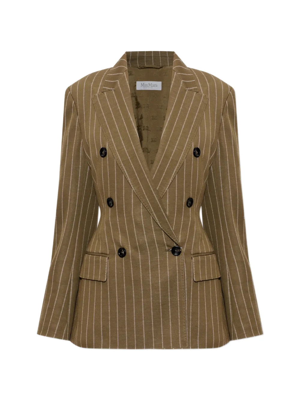 Max Mara pinstripe double-breasted blazer - Green