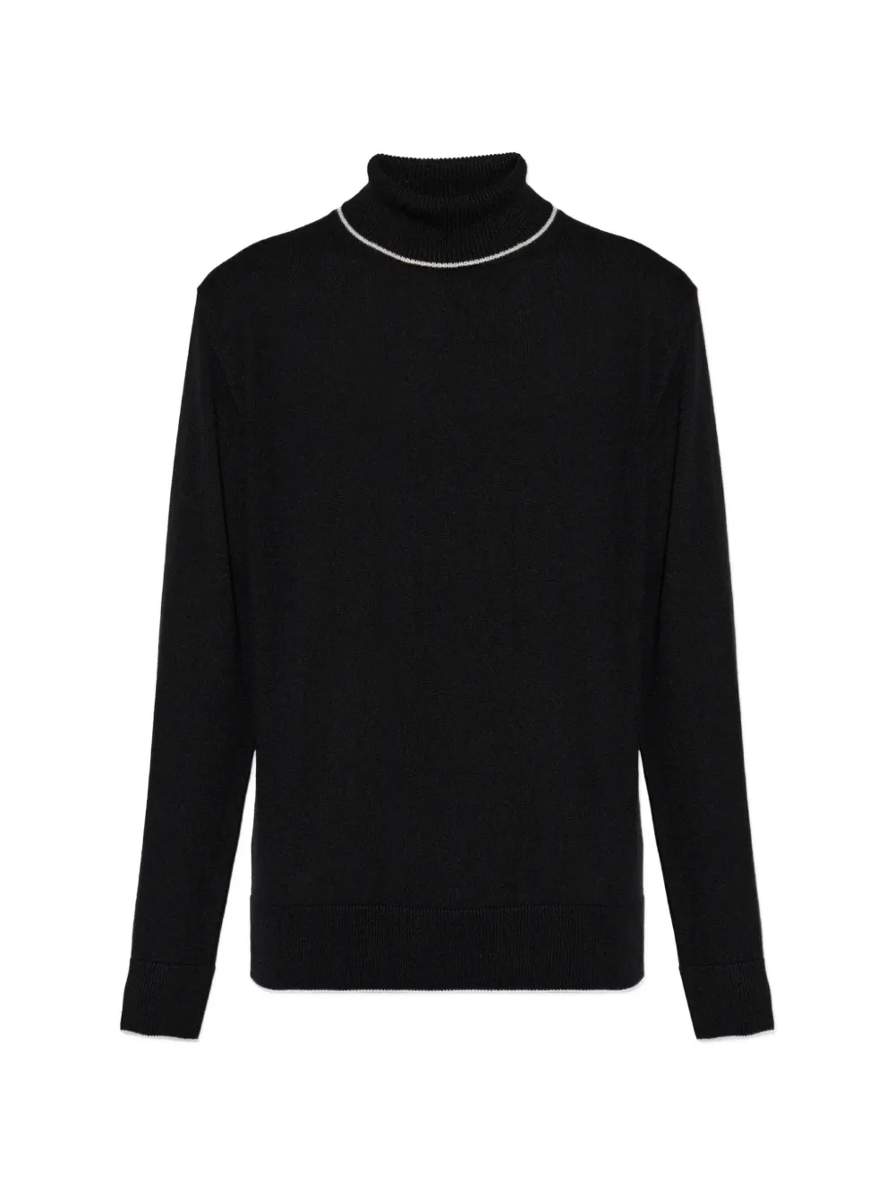 Eleventy contrast-trim roll-neck sweater - Schwarz