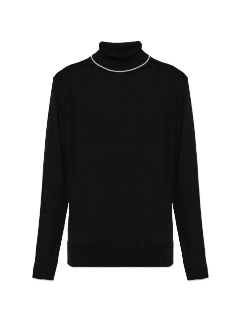 Eleventy contrast-trim roll-neck sweater