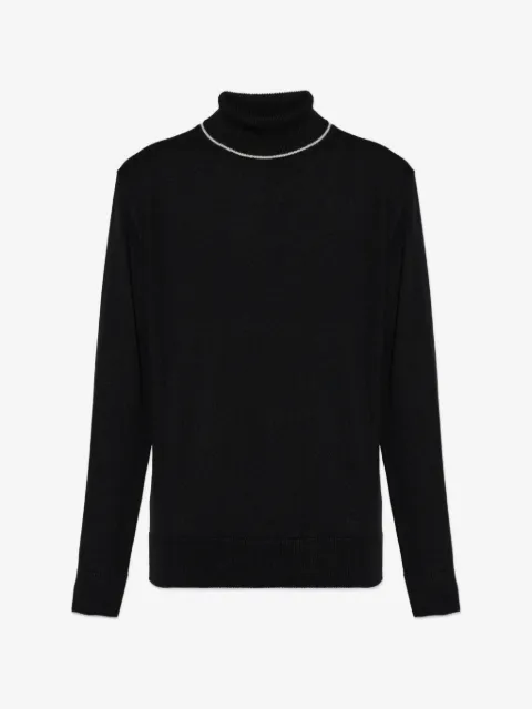 Eleventy contrast-trim roll-neck sweater