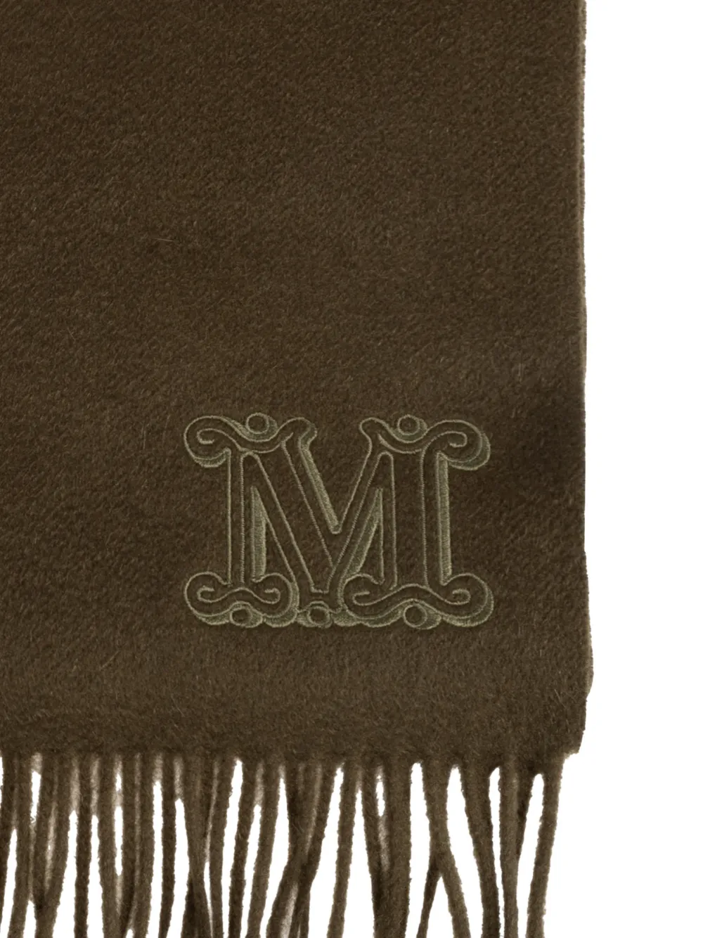 Max Mara Wsdalia sjaal met geborduurd logo Groen