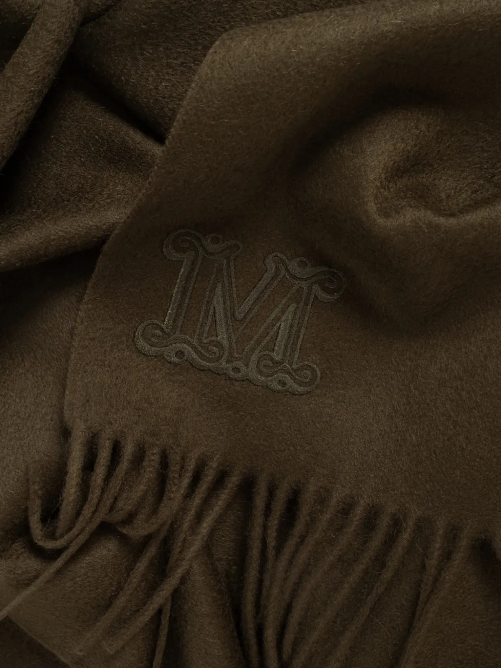 Max Mara Wsdalia sjaal met geborduurd logo Groen