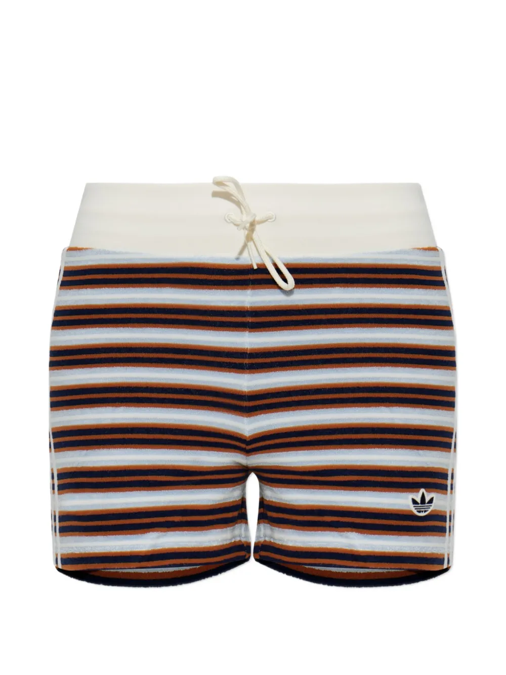 adidas striped logo-patch mini shorts - Blu