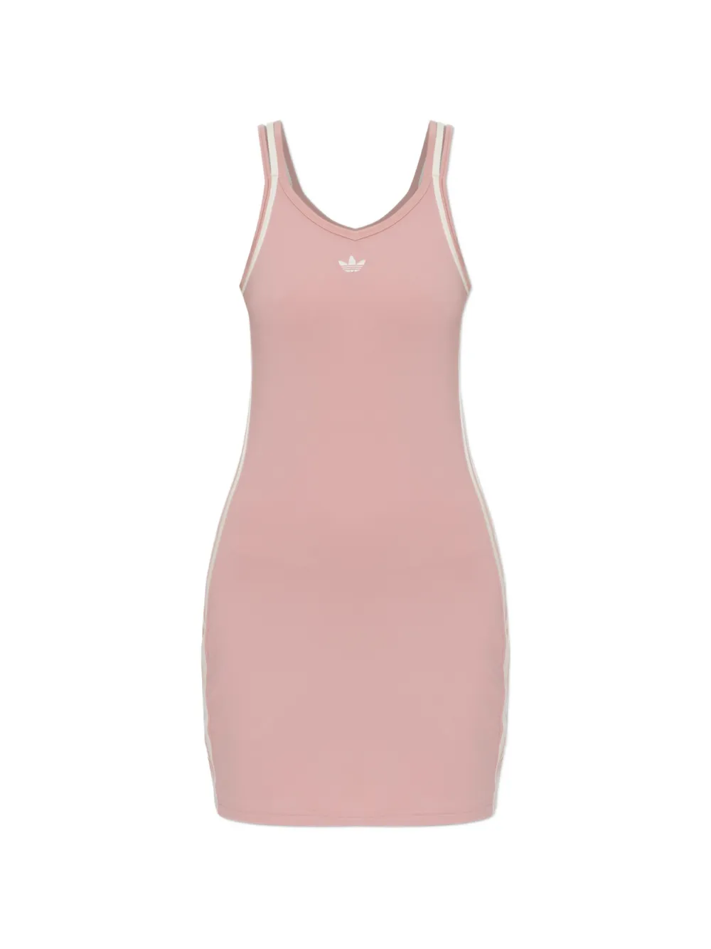 adidas logo-embroidered side-stripe dress - Rosa