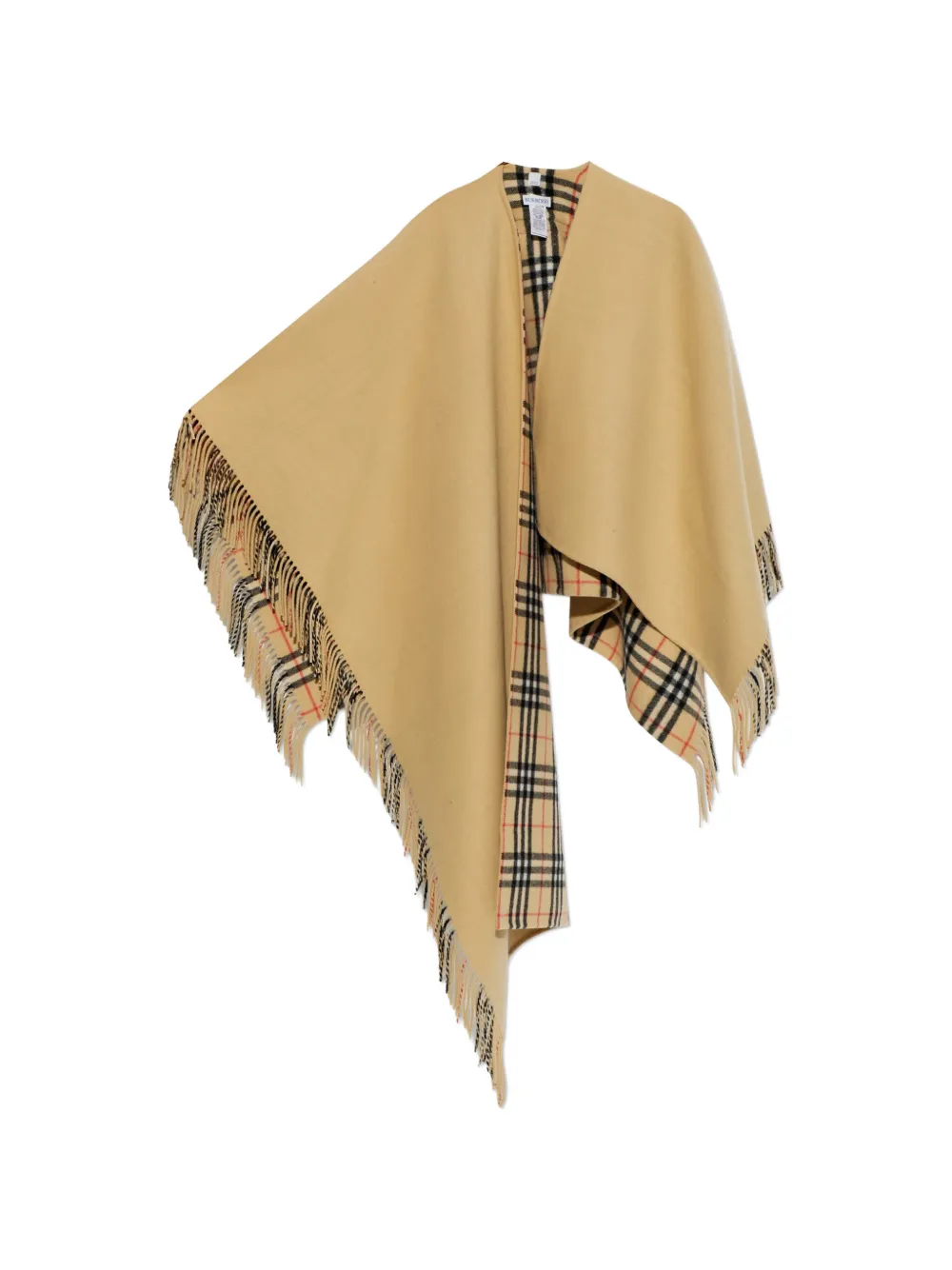 Burberry fringe-trim reversible cape - Nude