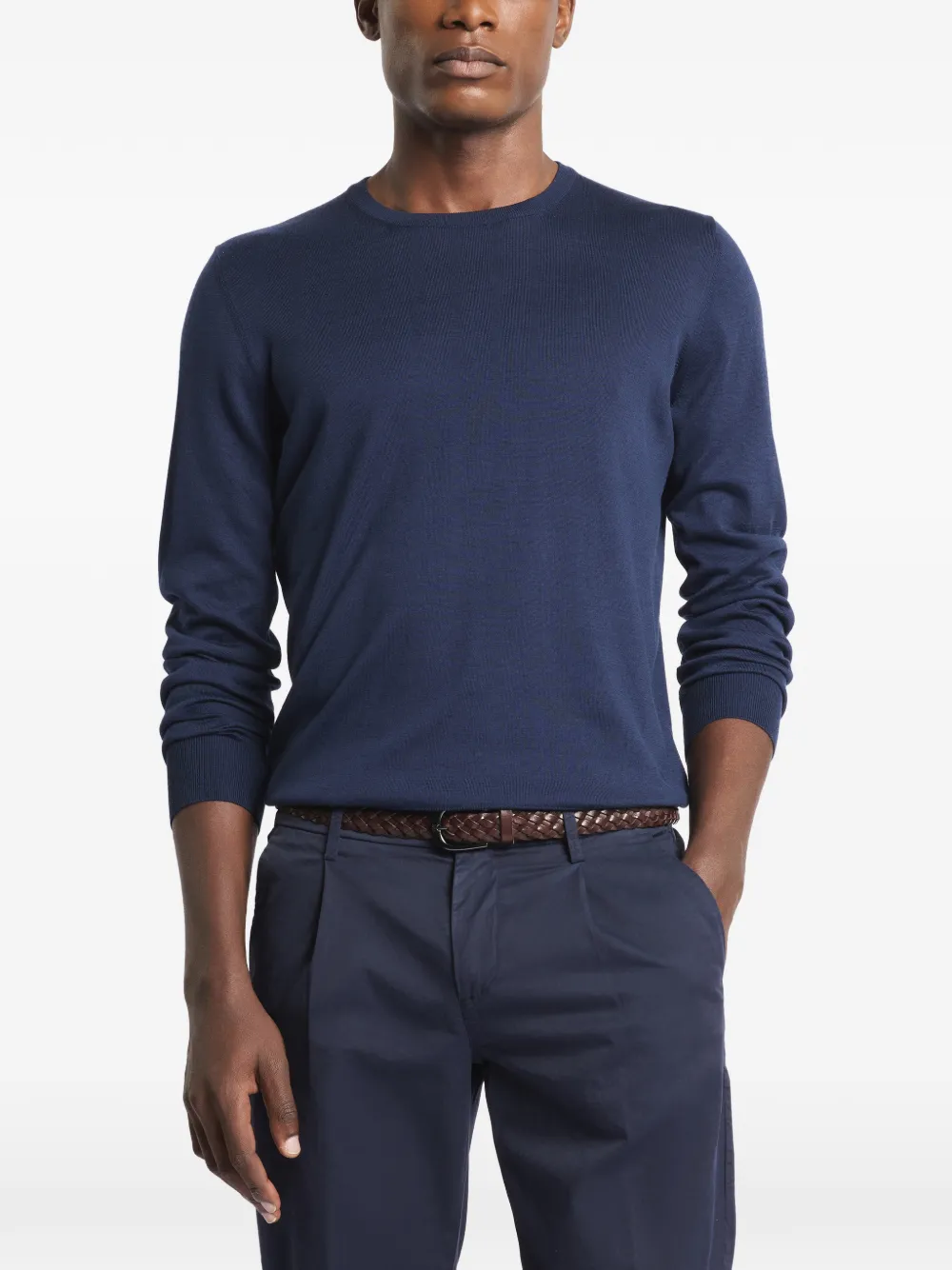  Fay Jersey Con Logo Bordado - Azul 