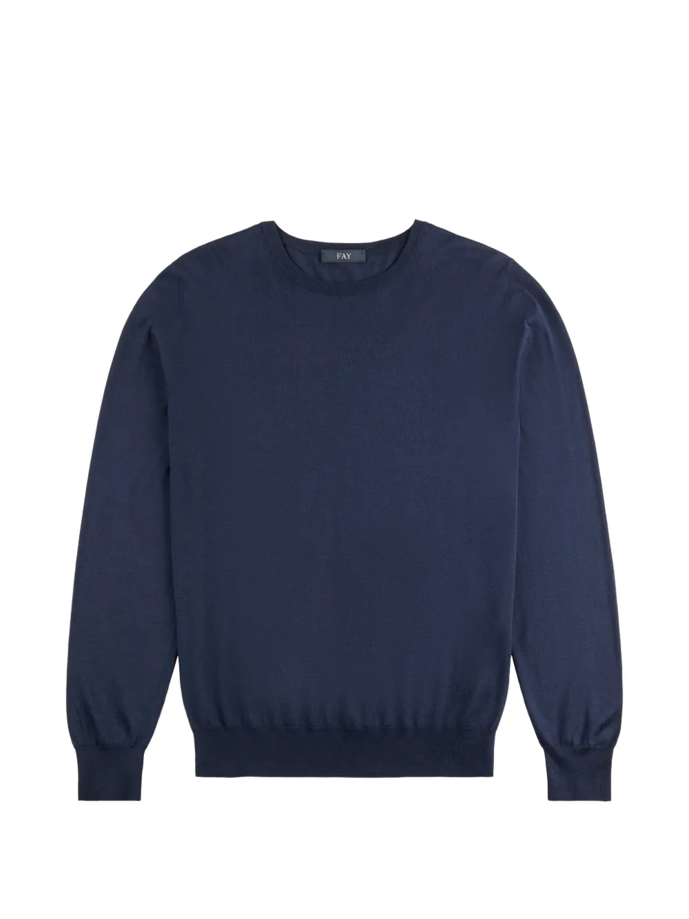 Fay logo-embroidered crew-neck sweater - Blu
