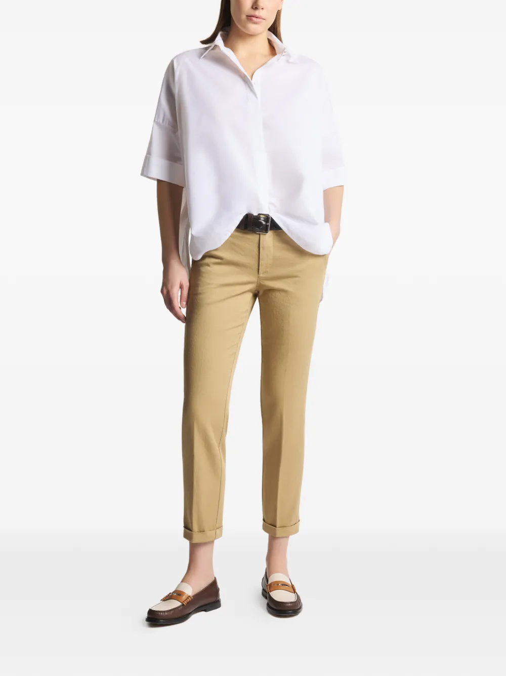Fay Chino met omgeslagen pijpen Beige