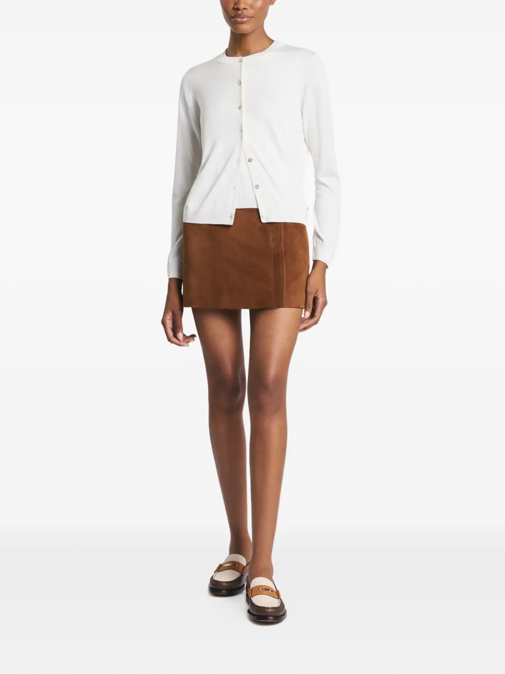  Fay Logo-plaque Button-up Cardigan - Blanc 
