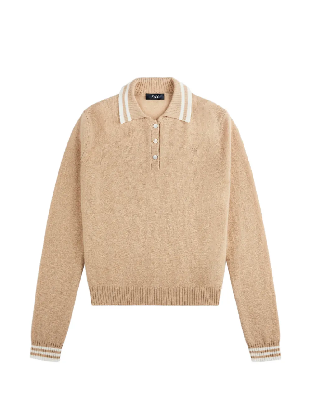 Fay Poloshirt mit gestreiften Details - Nude