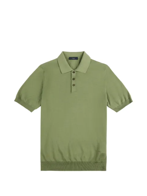 Fay garment-dyed embroidered-logo polo shirt