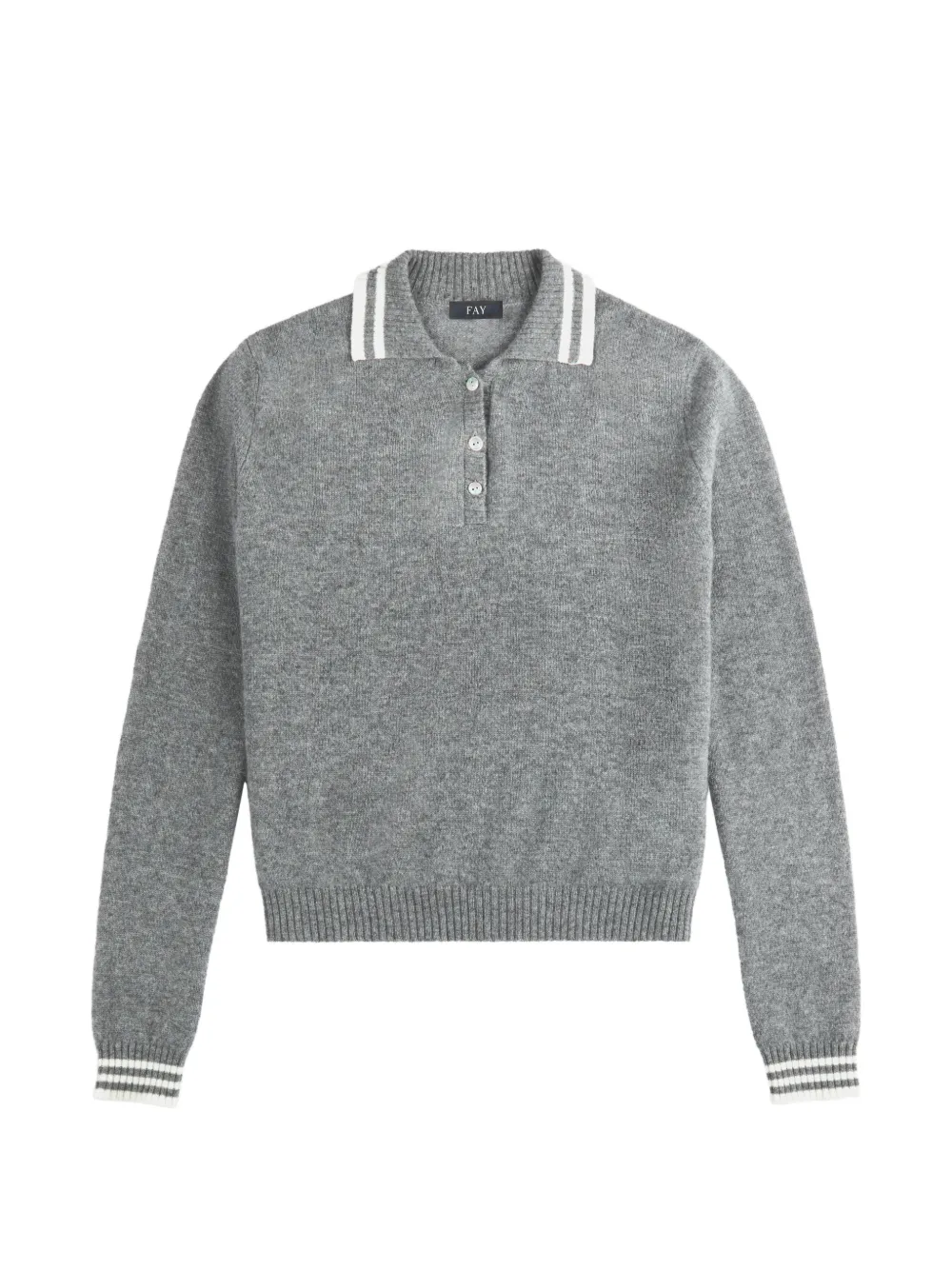 Fay Maglione con dettaglio a righe - Grigio