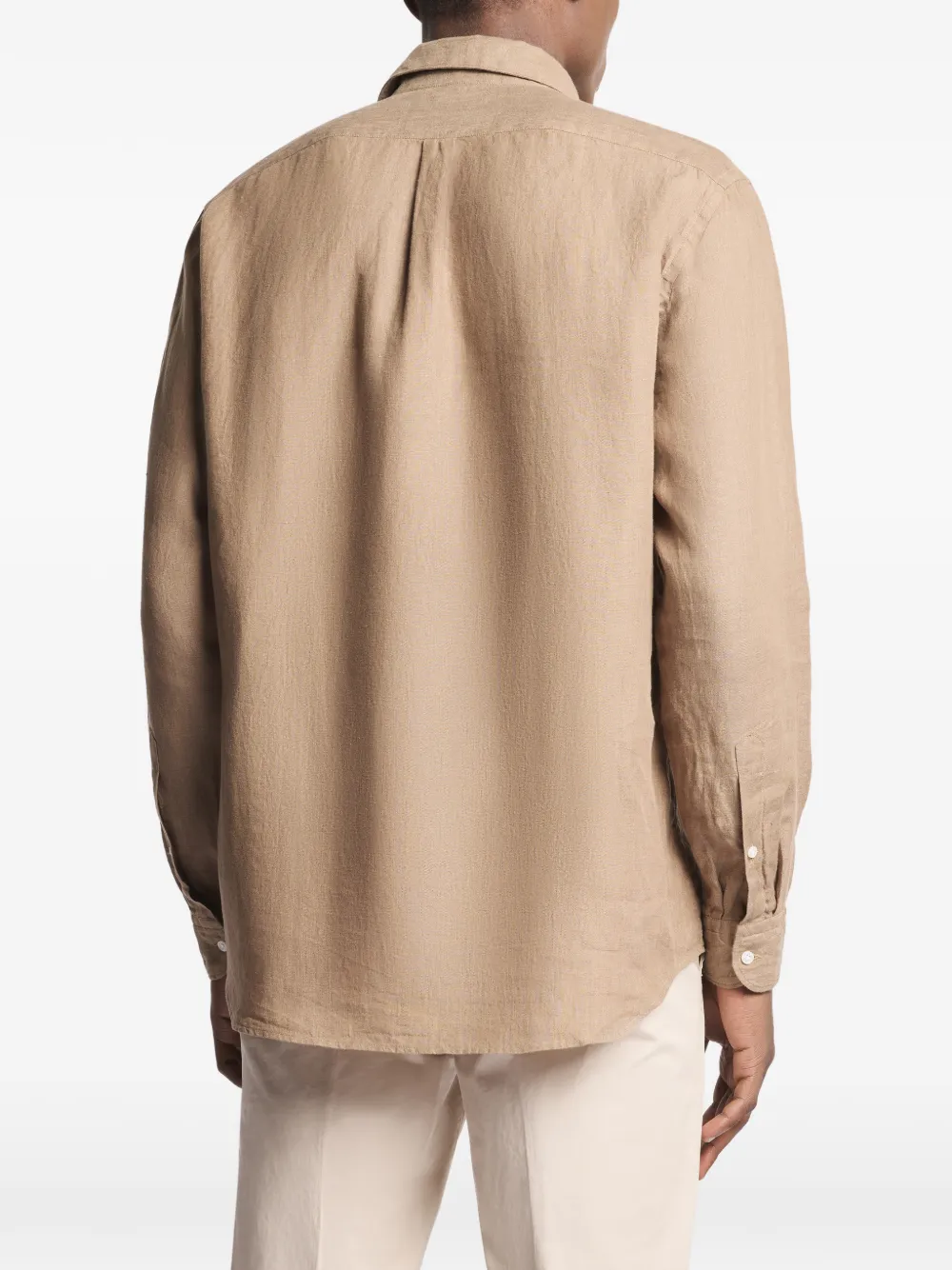 Fay Overhemd met klepzak en knopen Beige