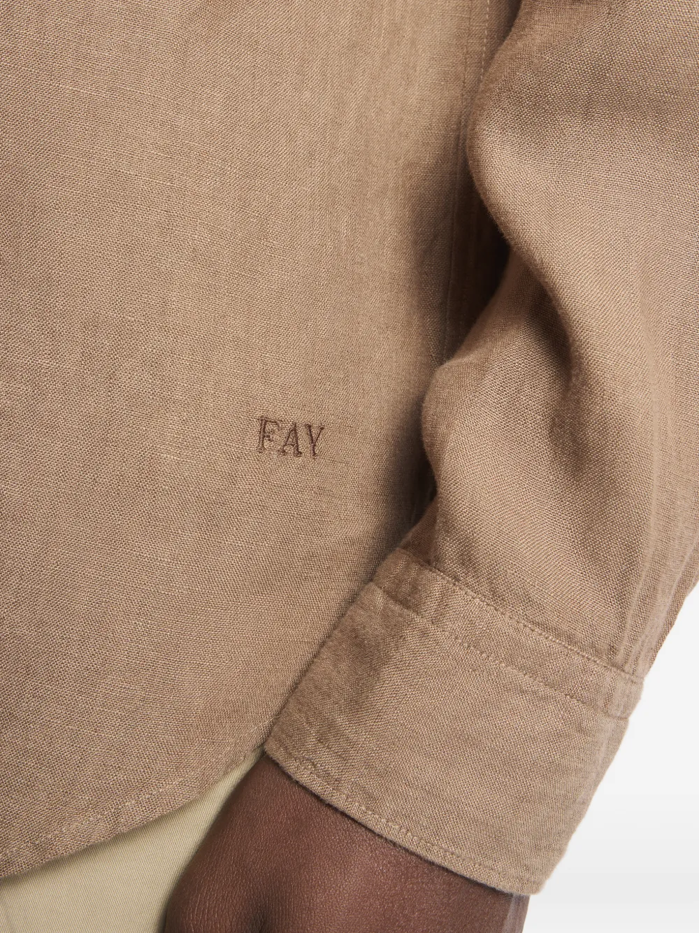 Fay Overhemd met klepzak en knopen Beige