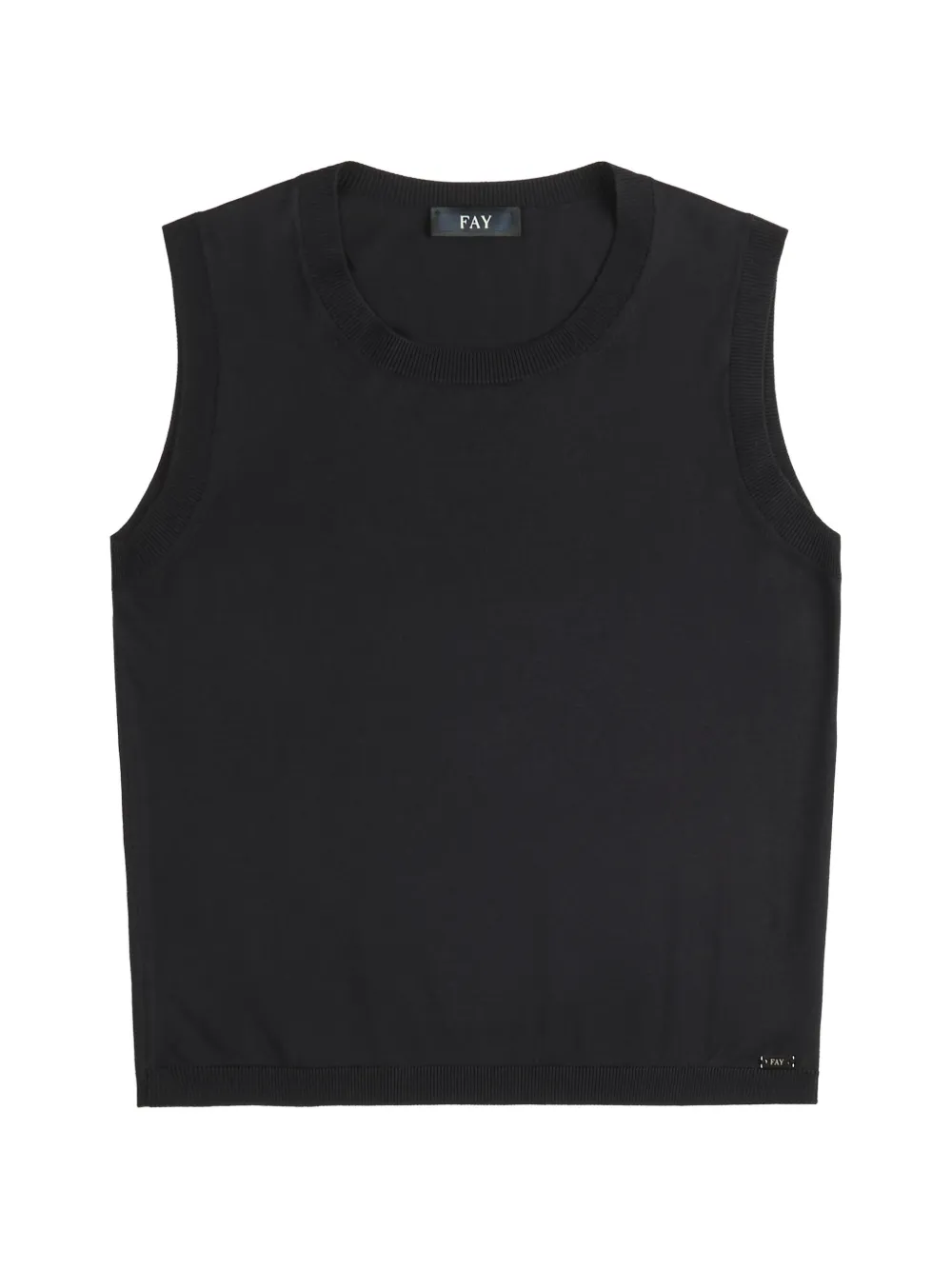 Fay Top in maglia con bordo a coste - Blu