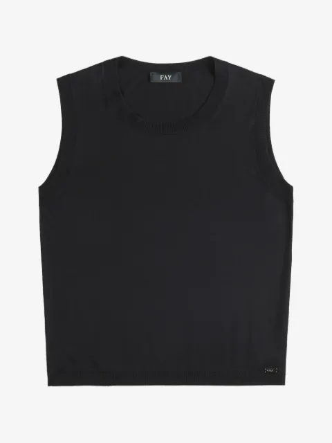 Fay ribbed-trim knit top