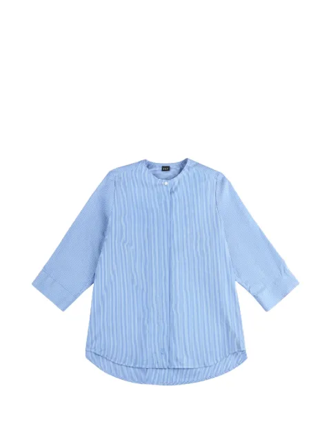 Fay vertical-stripe collarless shirt