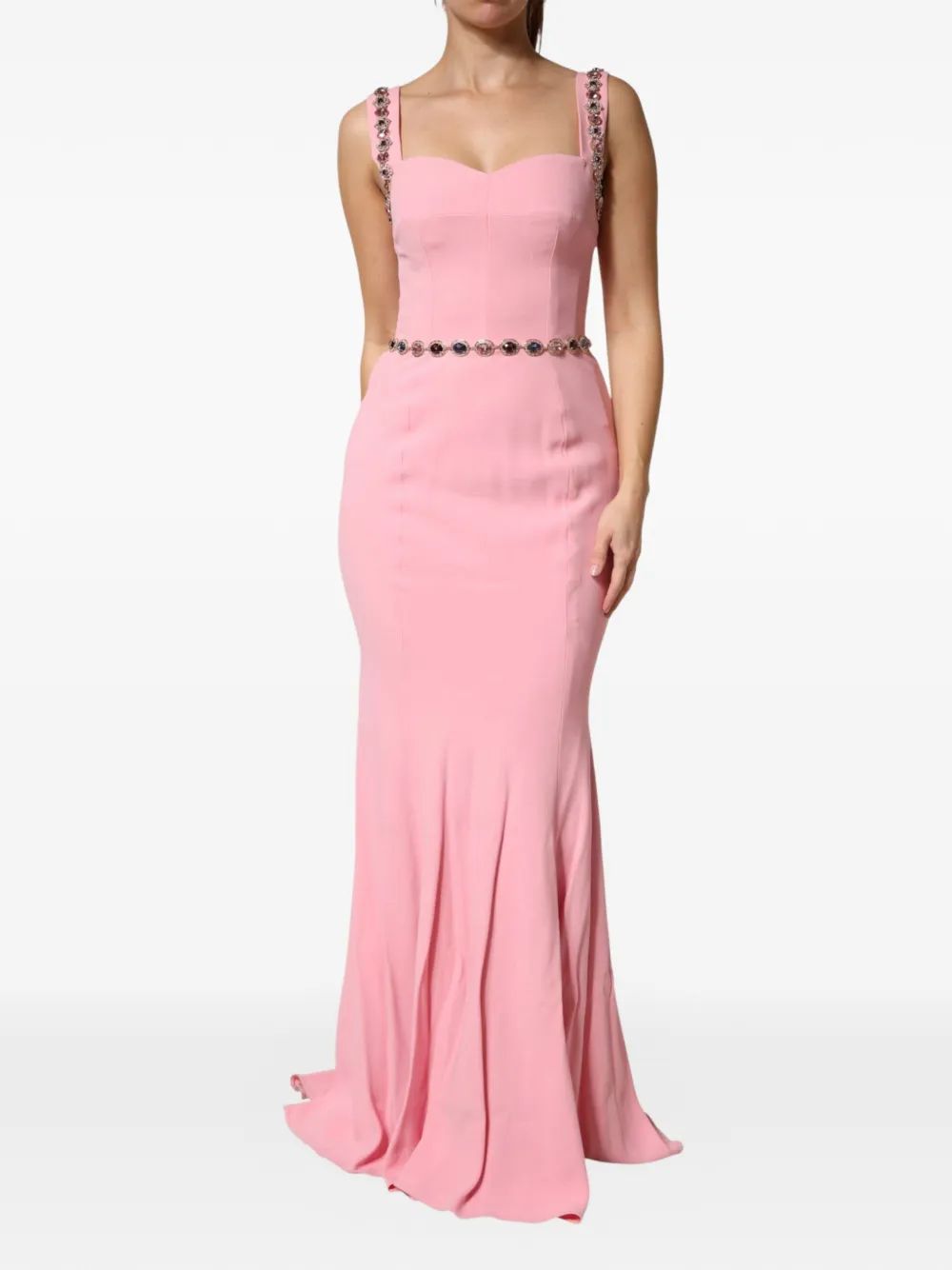 Dolce & Gabbana Abito lungo con decorazione - Rosa