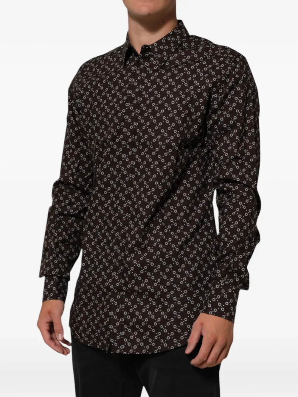 Dolce & Gabbana Overhemd met bloemenprint Bruin
