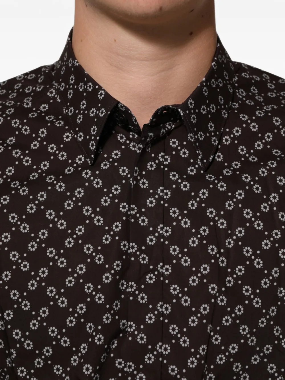 Dolce & Gabbana Overhemd met bloemenprint Bruin