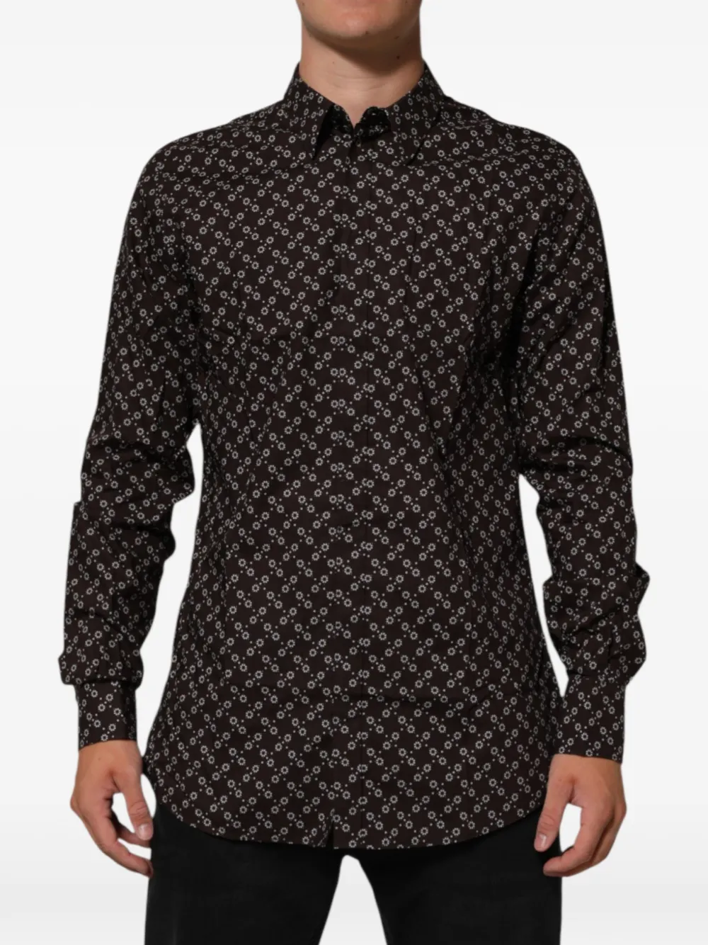 Dolce & Gabbana Overhemd met bloemenprint Bruin