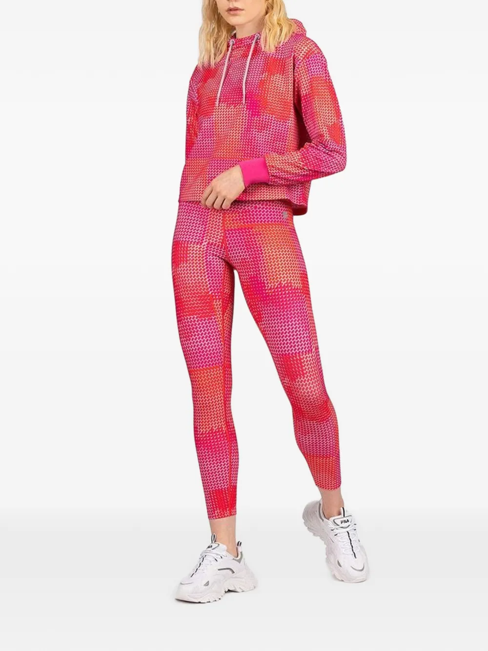 Fila abstract-print drawstring hoodie Roze