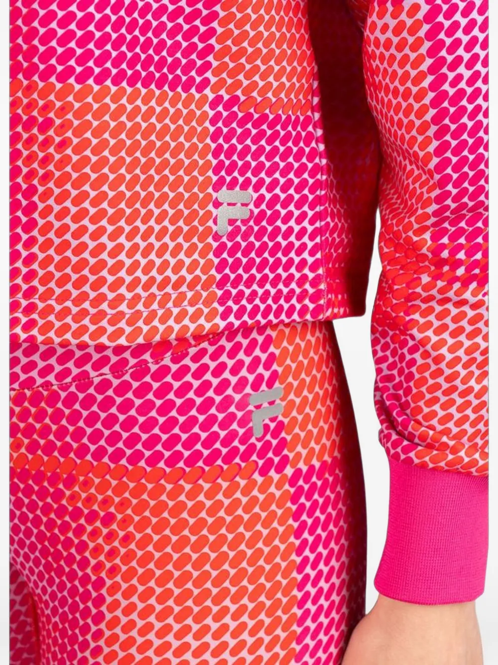 Fila abstract-print drawstring hoodie Roze