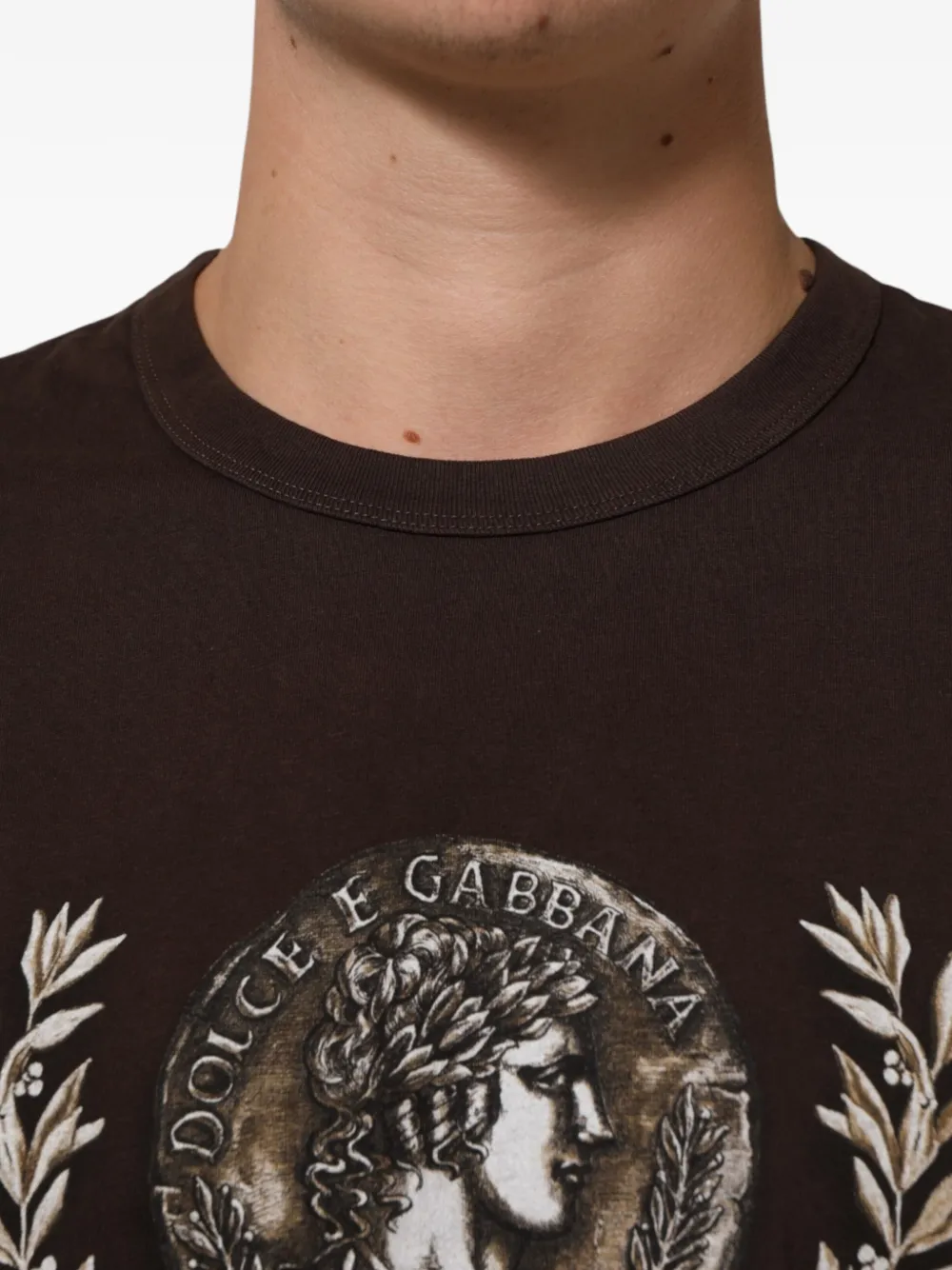 Dolce & Gabbana T-shirt met print Bruin