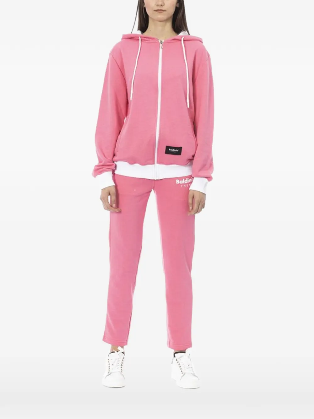 Baldinini Logo-print Zip-up Tracksuit In Pink