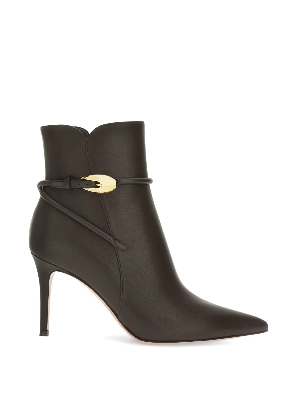 Gianvito Rossi buckle-detail leather ankle boots - Brown